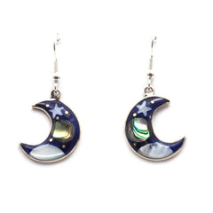 Stellar Crescent Moon Earrings-Siesta Crafts