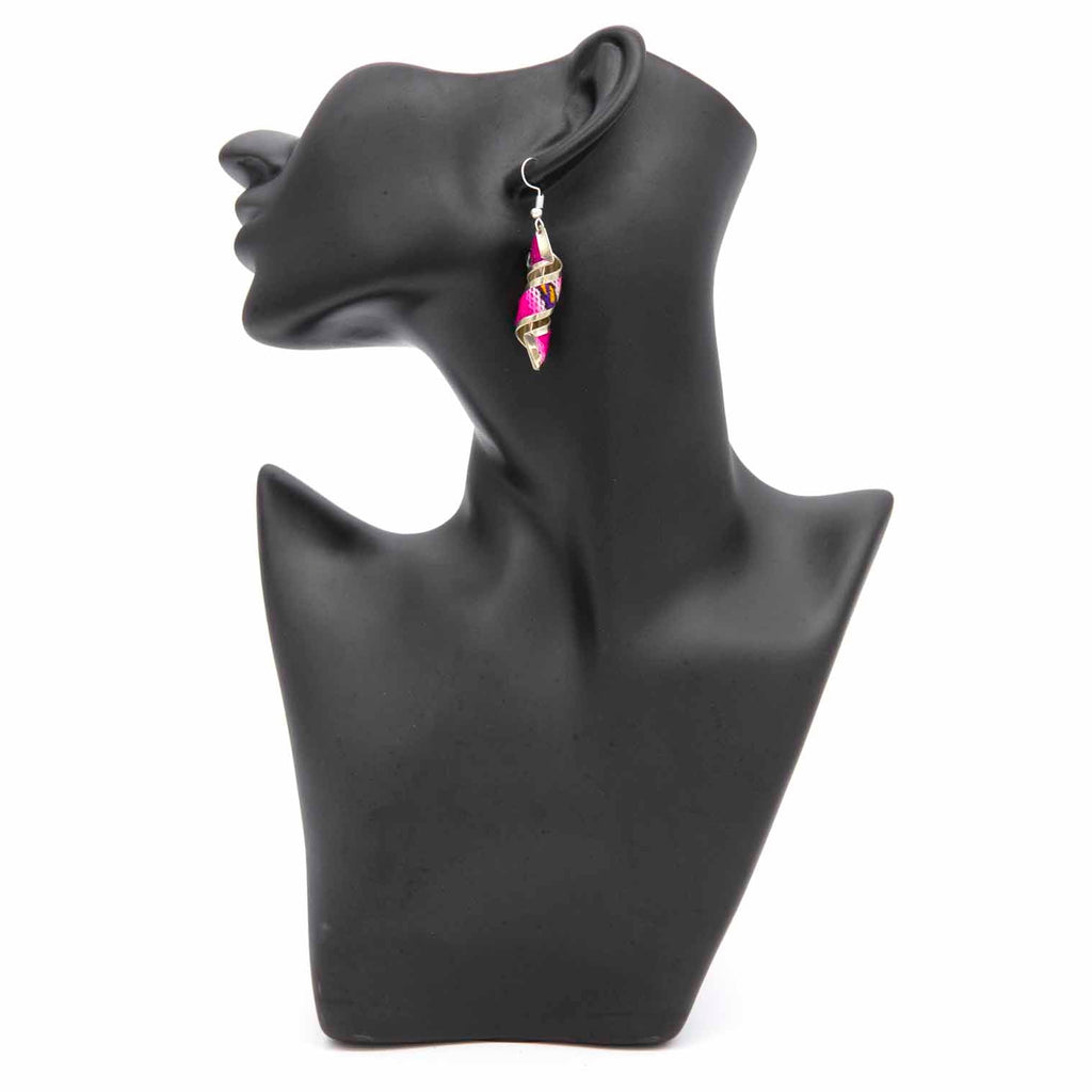 Twist Peruvian Fabric Earrings-Siesta Crafts