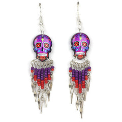 Calavera Skull Earrings-Siesta Crafts