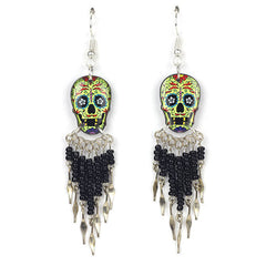 Calavera Skull Earrings-Siesta Crafts