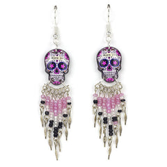 Calavera Skull Earrings-Siesta Crafts