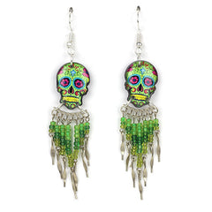 Calavera Skull Earrings-Siesta Crafts