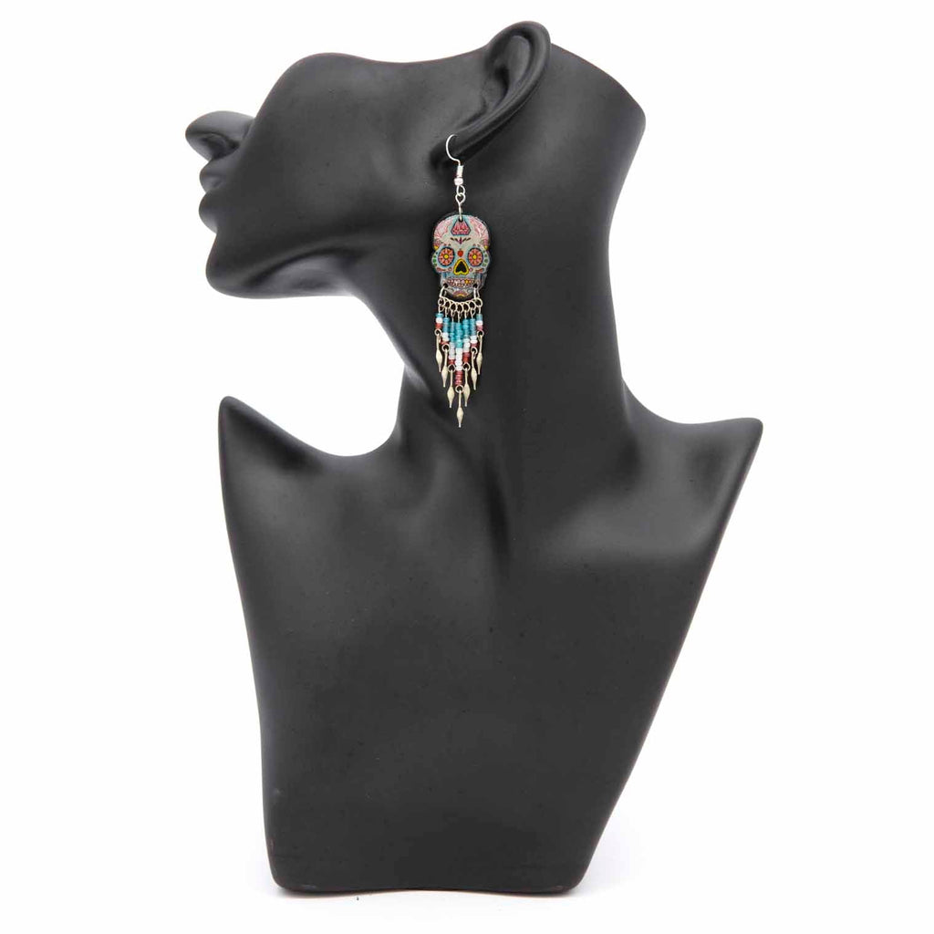 Calavera Skull Earrings-Siesta Crafts