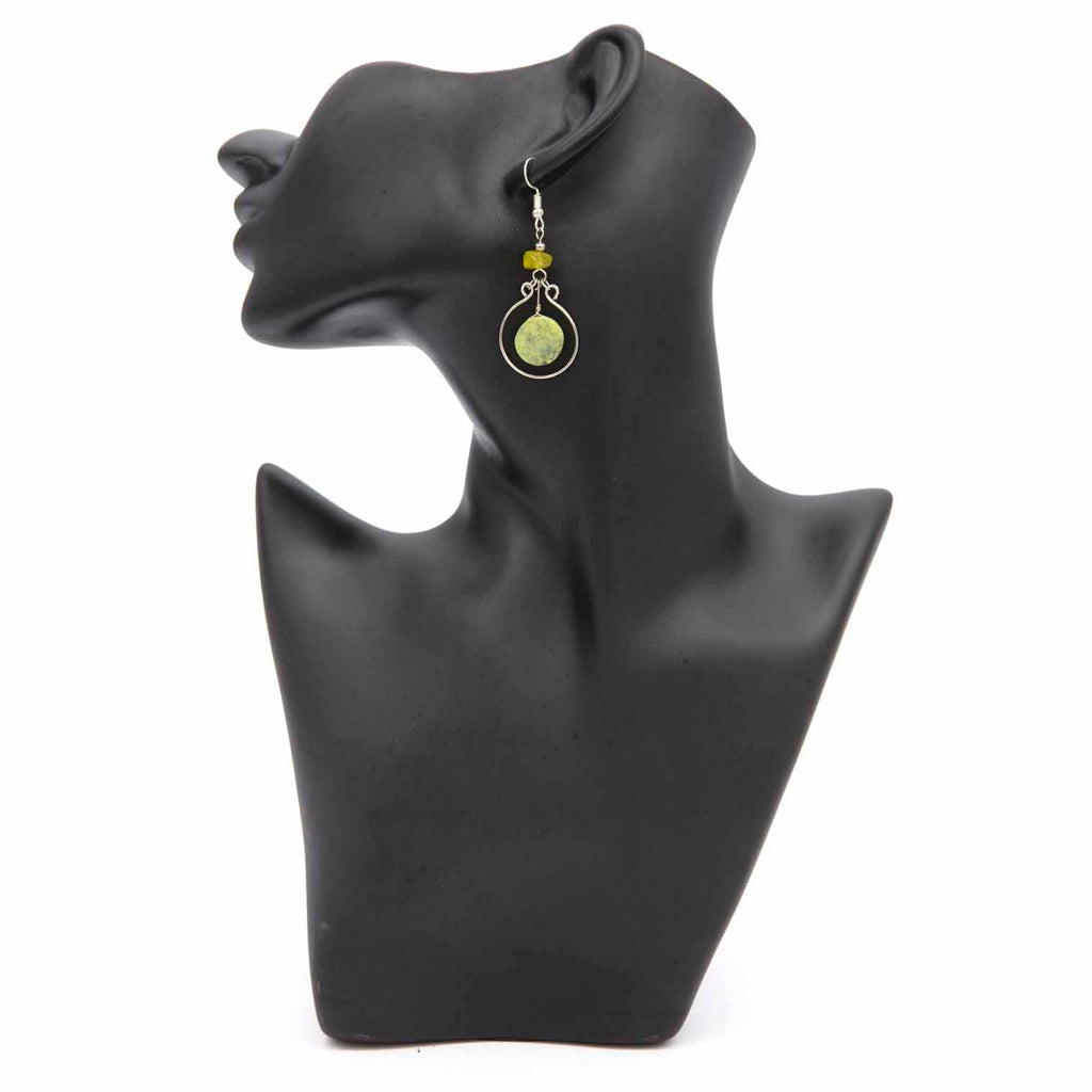 Stone Circle Earrings-Siesta Crafts