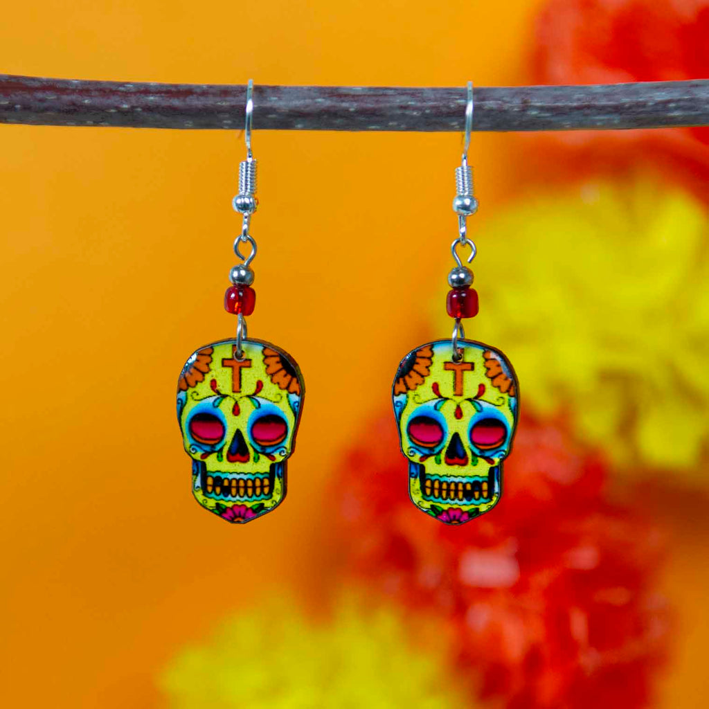 Small Skull Earrings-Siesta Crafts