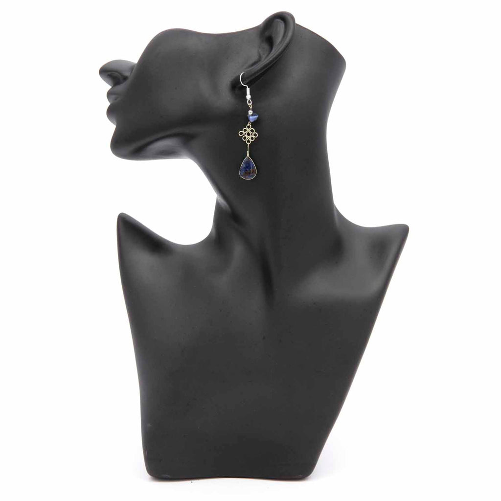 Stone Drop Loop Earrings-Siesta Crafts