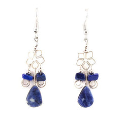 Flower Stone Drop Earrings-Siesta Crafts