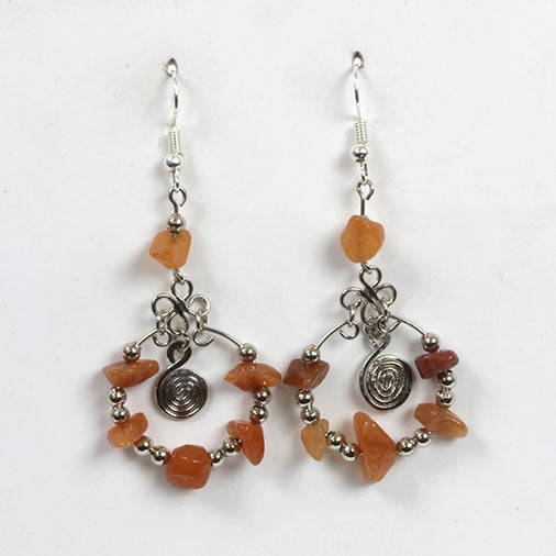 Spiral Stone Earrings-Siesta Crafts
