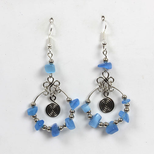 Spiral Stone Earrings-Siesta Crafts