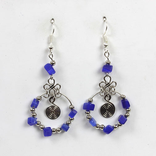 Spiral Stone Earrings-Siesta Crafts