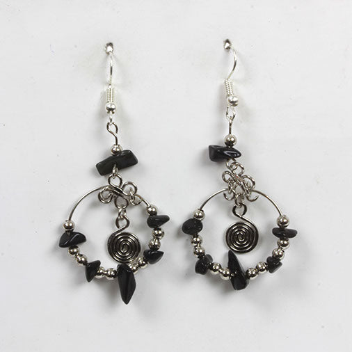 Spiral Stone Earrings-Siesta Crafts