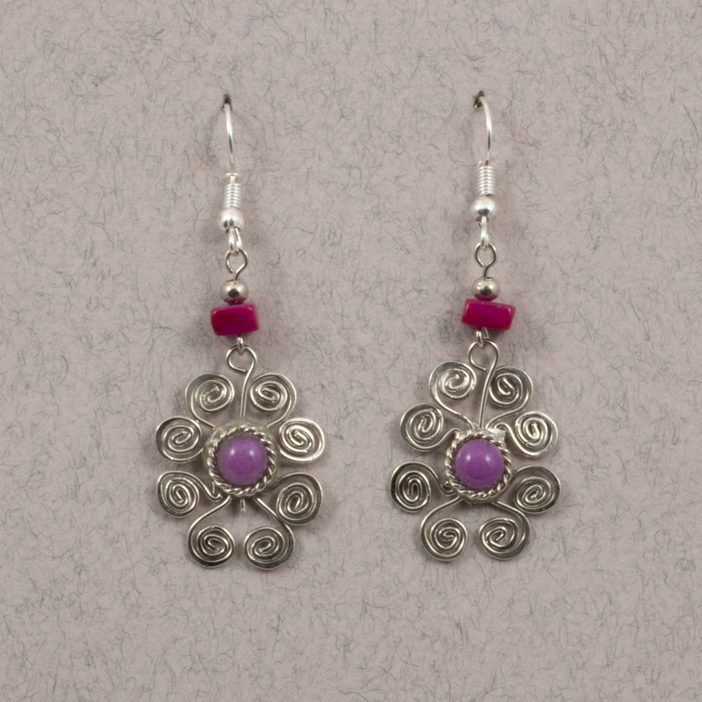 Spiral Flower Earrings-Siesta Crafts