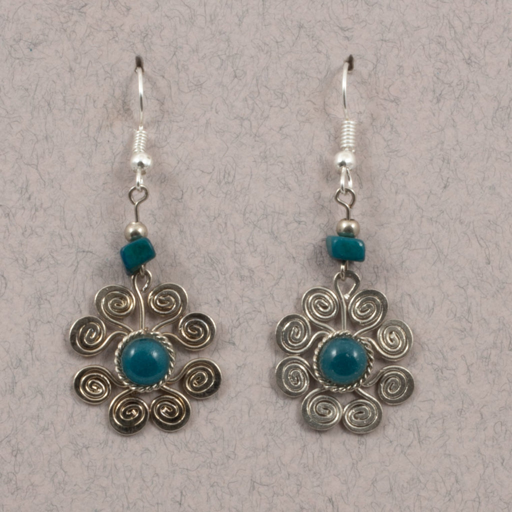 Spiral Flower Earrings-Siesta Crafts
