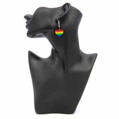 Rainbow Heart Earrings-Siesta Crafts