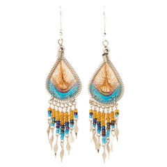 Peacock Bead Earrings-Siesta Crafts