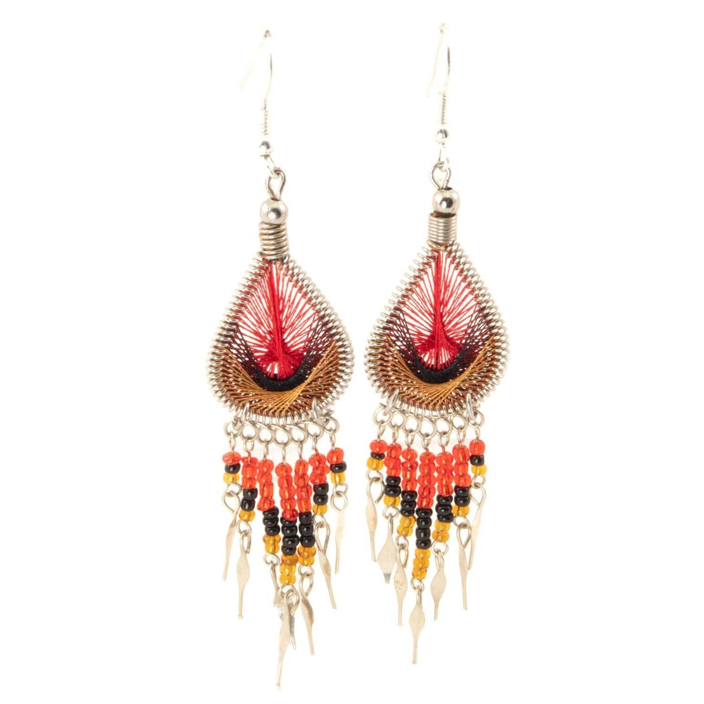 Peacock Bead Earrings-Siesta Crafts