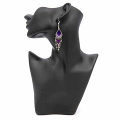 Peacock Bead Earrings-Siesta Crafts
