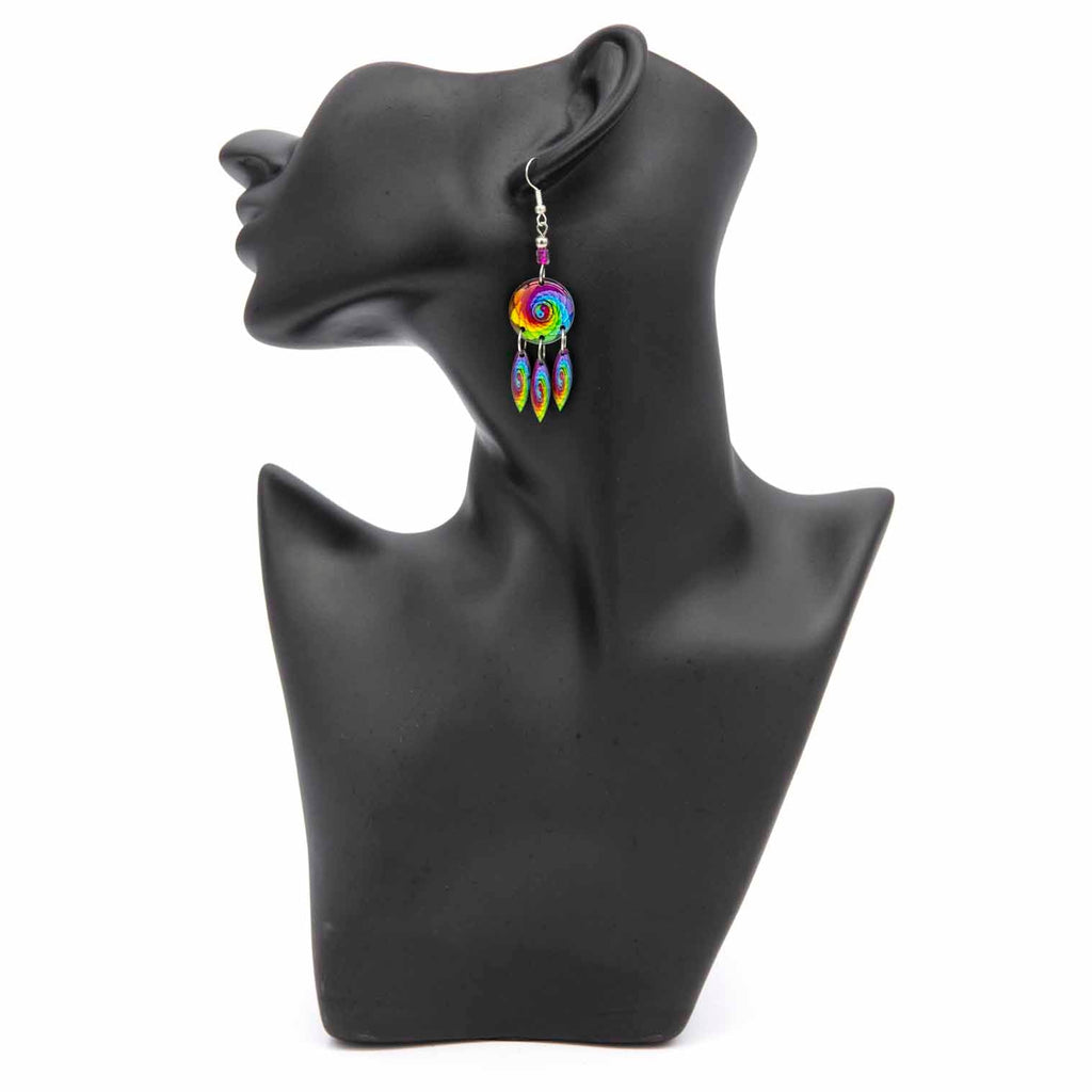 Rainbow Spiral Earrings-Siesta Crafts