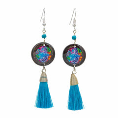 Mandala Tassel Earrings-Siesta Crafts