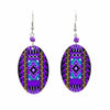 Oval Incan Pattern Earrings-Siesta Crafts