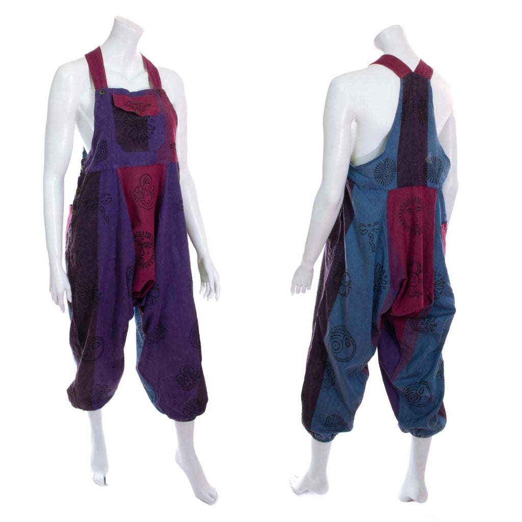 Block Print Harem Dungarees-Siesta Crafts