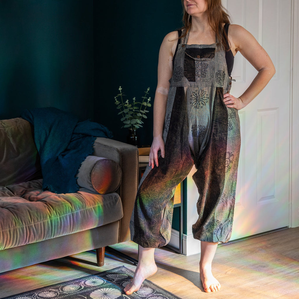 Block Print Harem Dungarees-Siesta Crafts
