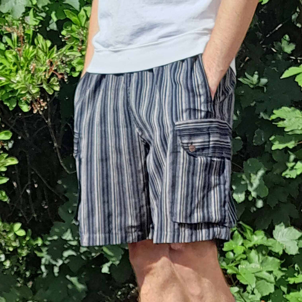 Nepalese Stripe Board Shorts-Siesta Crafts