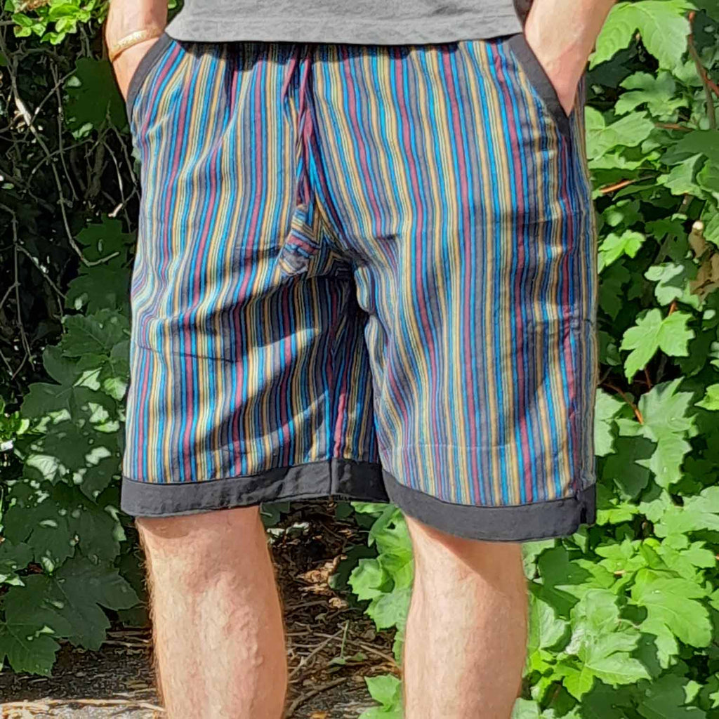 Stripe and Trim Shorts-Siesta Crafts