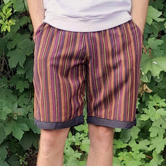 Stripe and Trim Shorts-Siesta Crafts