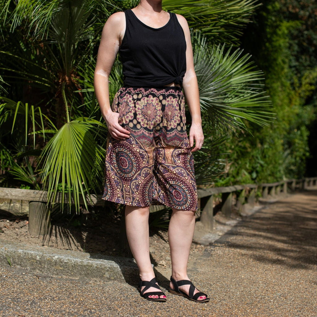Thai Rose Knee Shorts-Siesta Crafts