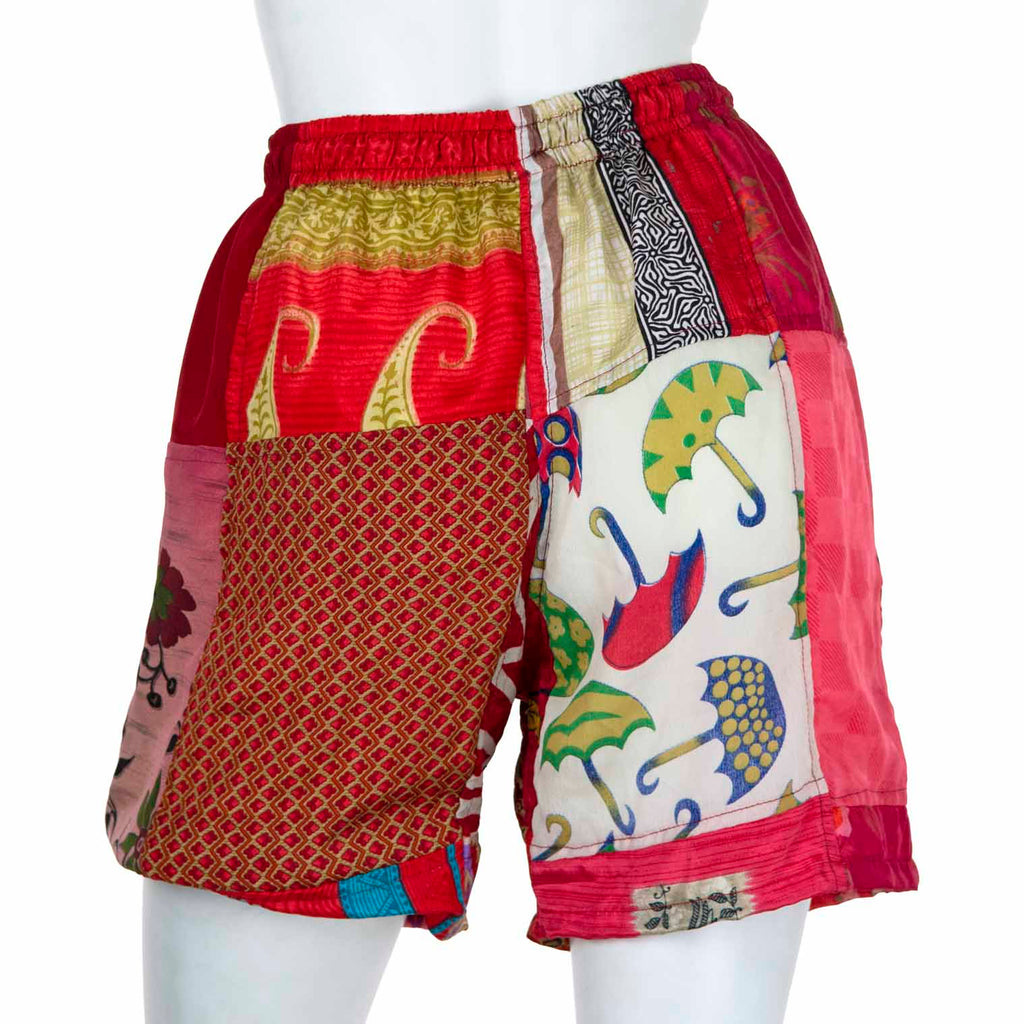 Recycled Sari Patch Shorts-Siesta Crafts