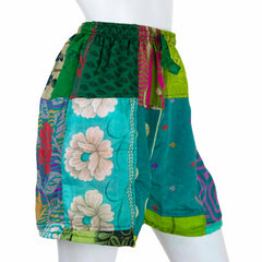 Recycled Sari Patch Shorts-Siesta Crafts