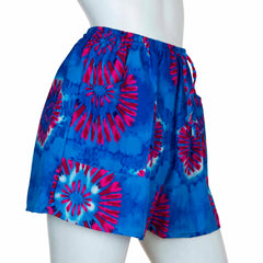 Bright and Bold Tie Dye Shorts with Pockets-Siesta Crafts