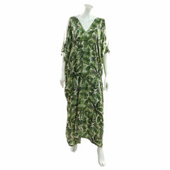 Jungle Print Split Sleeve Kaftan-Siesta Crafts