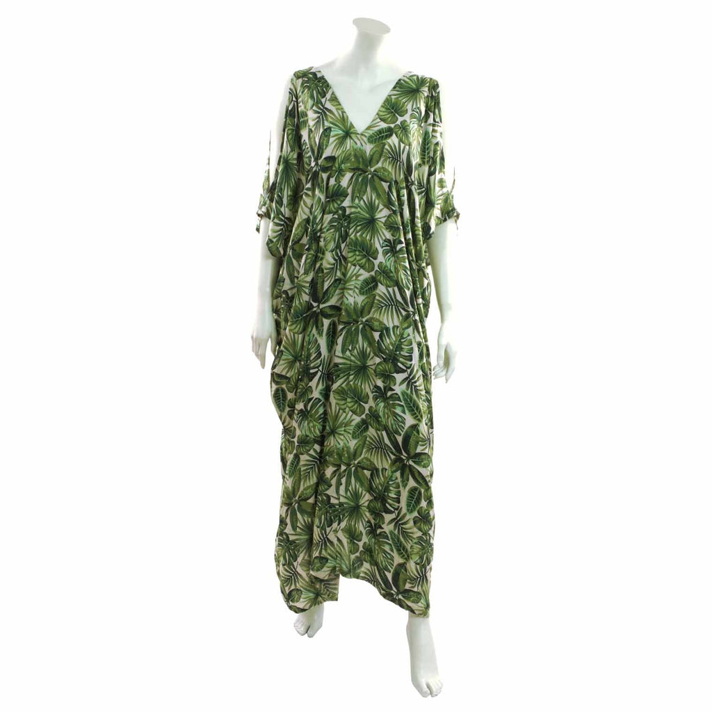 Jungle Print Split Sleeve Kaftan-Siesta Crafts