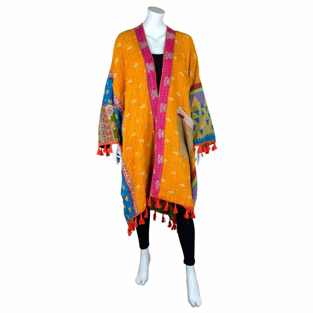 Kantha Tassel Shrug Jacket-Siesta Crafts