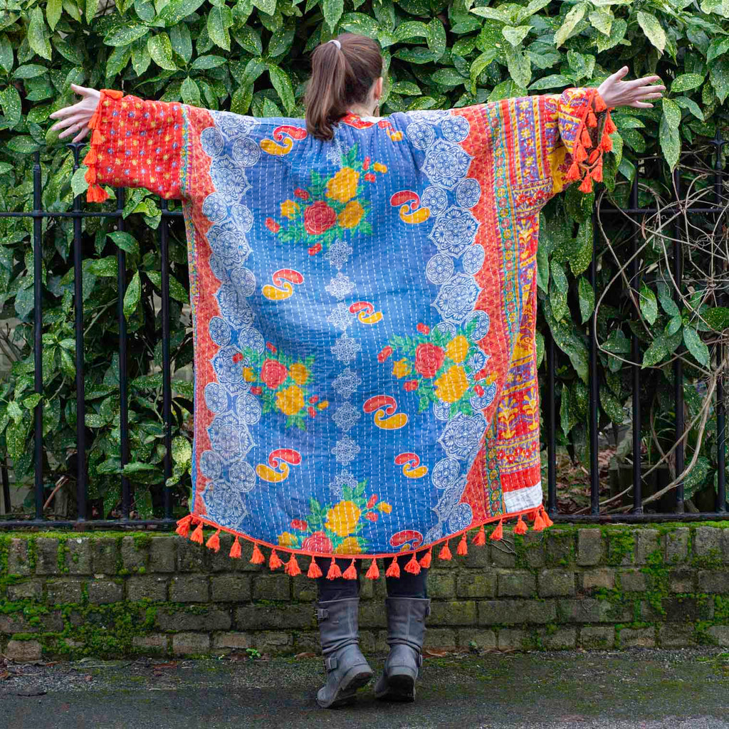 Kantha Tassel Shrug Jacket-Siesta Crafts