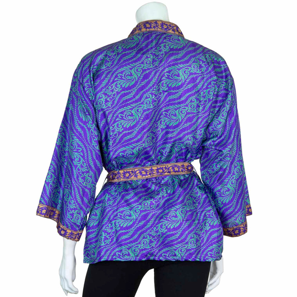Short Recycled Sari Kimono-Siesta Crafts