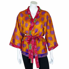 Short Recycled Sari Kimono-Siesta Crafts