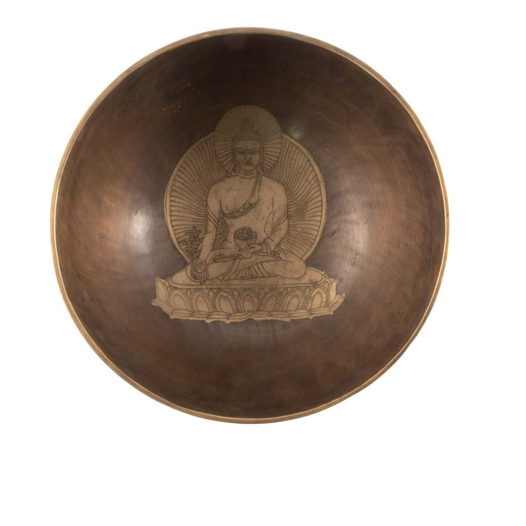 Medicine Buddha Etched Singing Bowl No.21-Siesta Crafts