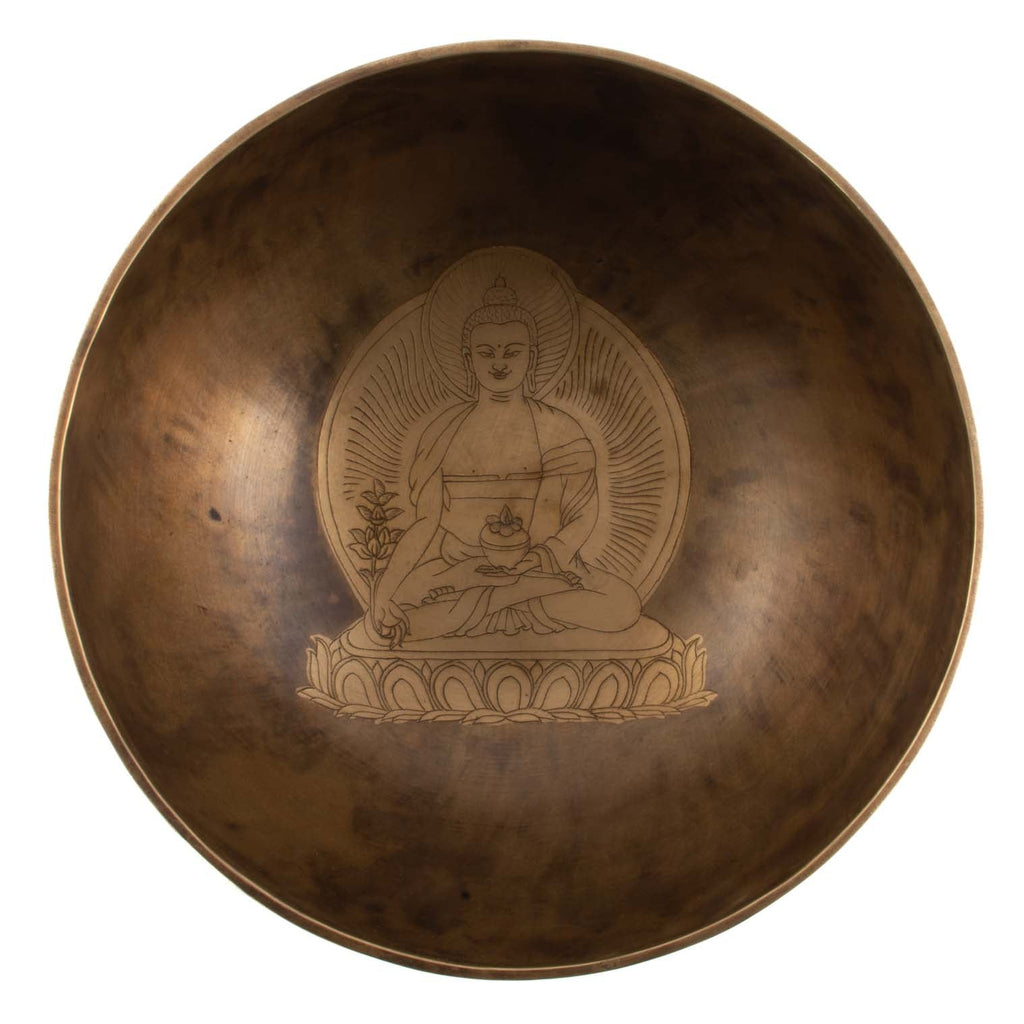 Medicine Buddha Etched Singing Bowl No.24-Siesta Crafts