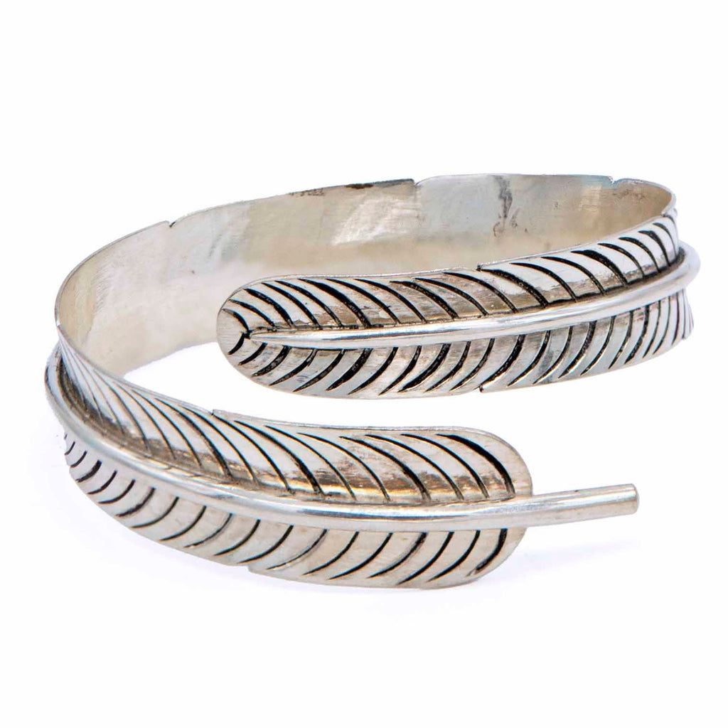 Nepalese Silver Feather Bracelet-Siesta Crafts