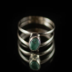 Turquoise Stone Nepalese Silver Ring-Siesta Crafts
