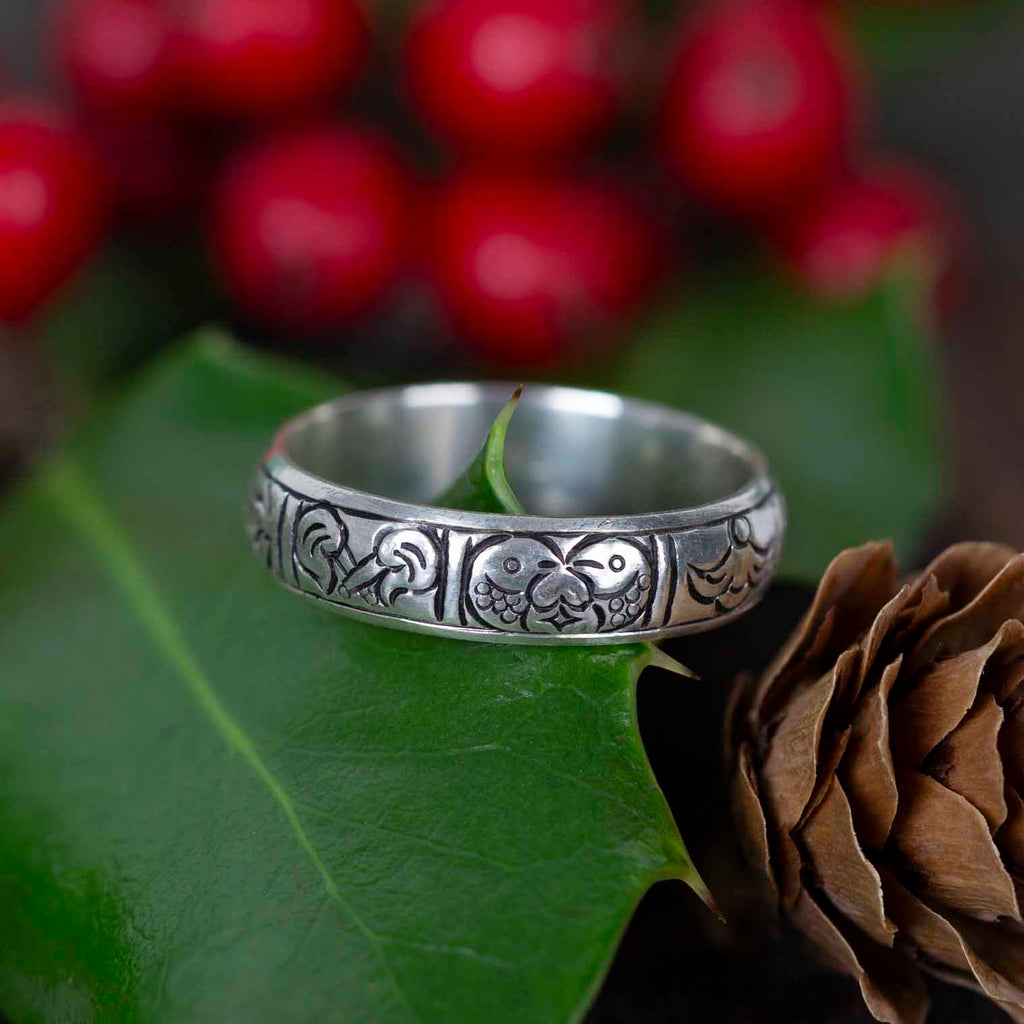 Ashtamangala Nepalese Silver Ring-Siesta Crafts