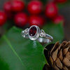 Garnet Stone Nepalese Silver Ring-Siesta Crafts