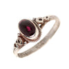 Garnet Spirals Nepalese Silver Ring-Siesta Crafts