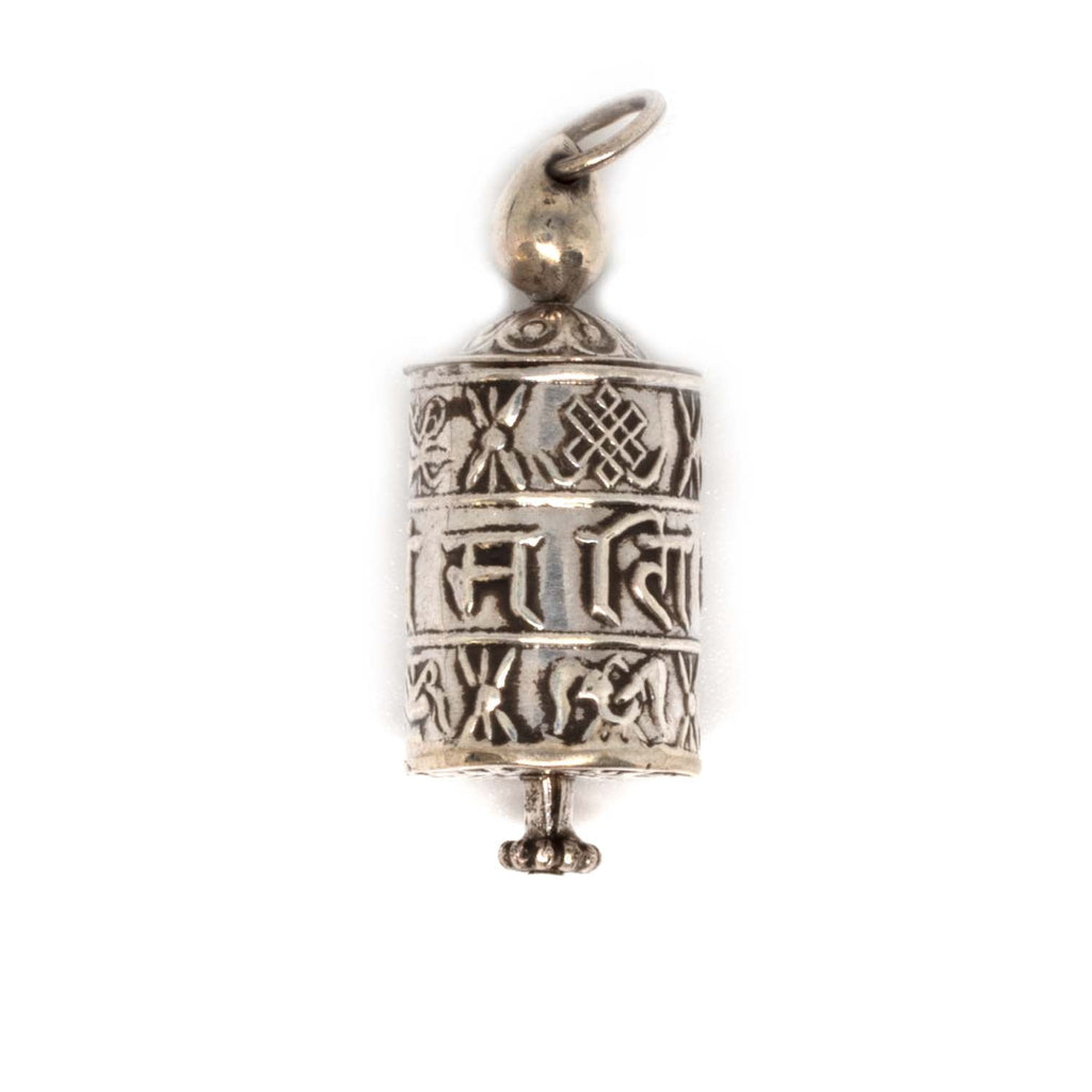 Prayer Wheel Nepalese Silver Pendant-Siesta Crafts
