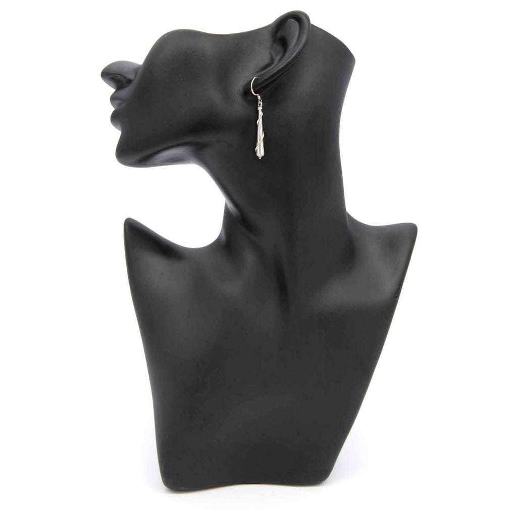 Obelisk Twist Nepalese Silver Earrings-Siesta Crafts