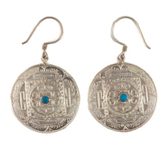 Round Mandala Silver Earrings-Siesta Crafts