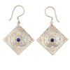 Square Mandala Silver Earrings-Siesta Crafts
